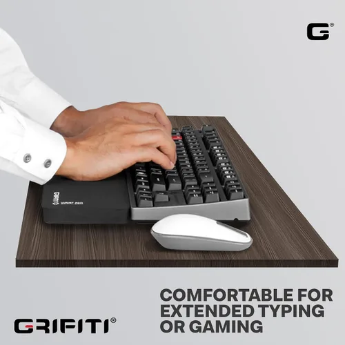 Vista 5 de Almohadilla de muñeca gorda de 14 x 2.75 x 0.75 pulgadas, soporte para teclado de computadora para reposo de muñecas ergonómicas sin llave