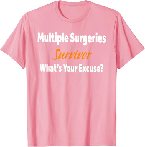 Vista 92 de Camiseta de regalo de cirugía múltiple para sobrevivientes de cirugía ¿Cuál es tu excusa?, Negro