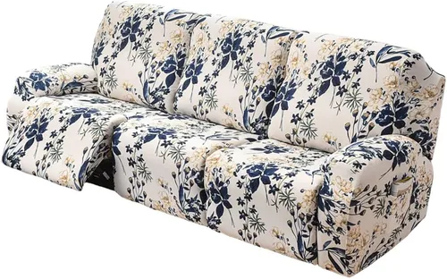 Vista 18 de Fundas elásticas para sillas reclinables, 4 piezas, fundas estampadas Lazyboy para sillón reclinable Lazyboy, funda de elastano suave para silla