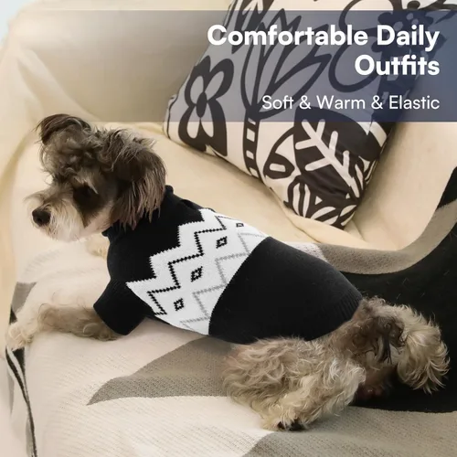 Vista 7 de Queenmore Suéter cálido para perro, ropa de punto suave para mascotas, suéter de punto, ropa de invierno para perros pequeños y medianos, gatos