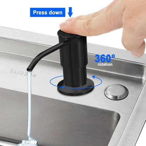 Vista 2 de Dispensador de jabón para fregadero de cocina, bomba dispensadora de jabón para fregadero de cocina, recarga desde la parte superior, dispensador