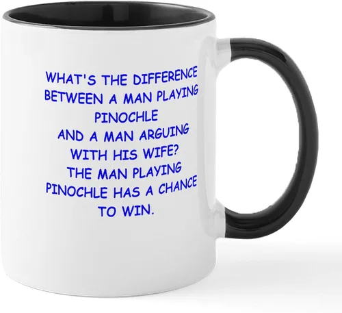 Vista 46 de CafePress Euchre Champ Mugs Taza de café de cerámica de 11 oz (11.0 fl oz)