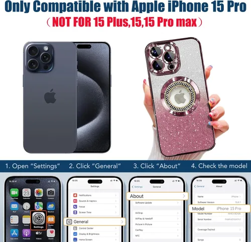Vista 265 de Misscase Funda magnética con purpurina para iPhone 11 compatible con MagSafe, protección completa, delgada, a prueba de golpes, antiarañazos