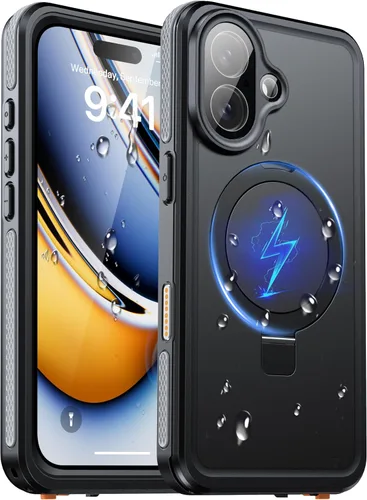 Vista 13 de Oterkin Funda magnética impermeable para iPhone Air con [protector de pantalla integrado] [soporte invisible] [compatible con MagSafe]