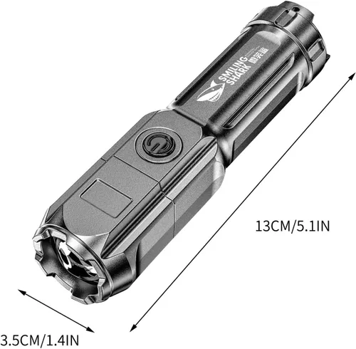 Vista 3 de ABS fuerte luz de enfoque linterna al aire libre portátil hogar común linterna distribución linterna camping luces flash luz