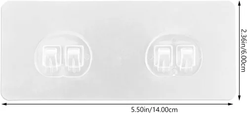 Vista 2 de Zerodeko 20 piezas de calcomanías transparentes con hebilla de doble garra que no deja marcas, parches adhesivos de plástico resistente, perchas