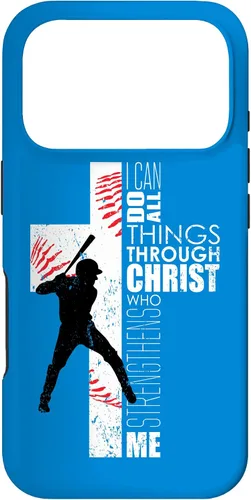 Vista 30 de Blue Christian Baseball Gifts Teen Boys Cross Bible Phone Case para iPhone 17