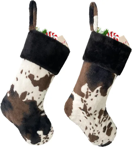 Vista 18 de Medias de Navidad de felpa personalizadas, paquete de 1 unidad, medias de Navidad grandes de piel bordada de 20 pulgadas, medias personalizadas