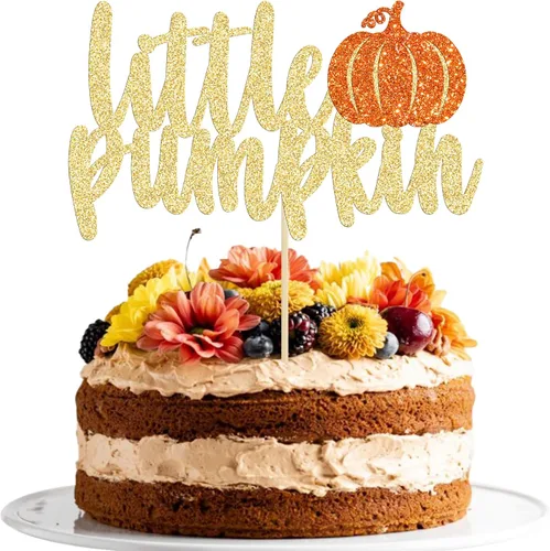 Vista 25 de Gyufise Decoración de pastel de calabaza – Decoración azul para pastel de baby shower para cumpleaños, Halloween, suministros de fiesta de Acción