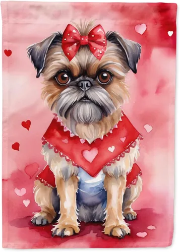Vista 92 de Caroline's Treasures DAC5252GF Affenpinscher - Bandera de jardín con texto en inglés "My Valentine", bandera decorativa para patio exterior, patio