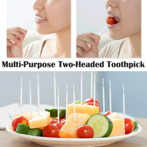 Vista 5 de FERCAISH Palillo de dientes interdental desechable de doble cabeza, 1060 piezas, cepillo de plástico, palillos de dientes para el cuidado bucal