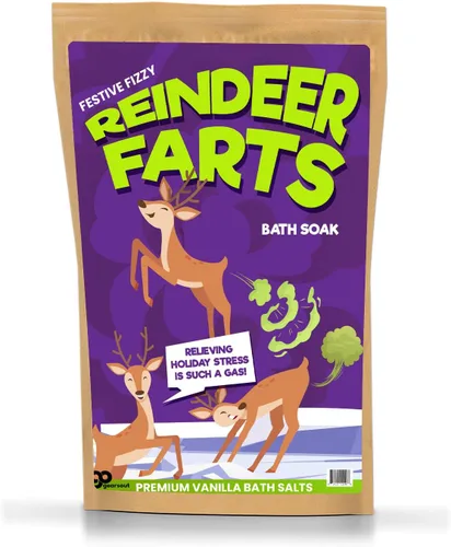 Vista 2 de Reindeer Fizzing Bath Soak - Regalo único de broma navideña para niños - Divertidos regalos de baño de Navidad para adolescentes, sales de baño