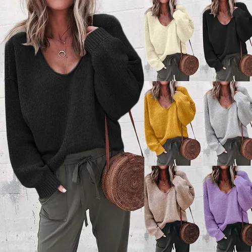 Vista 5 de De Las Mujeres Otoño Invierno Elegante CIMA Suéter Básico Tejer Manga Larga CIMA for Women