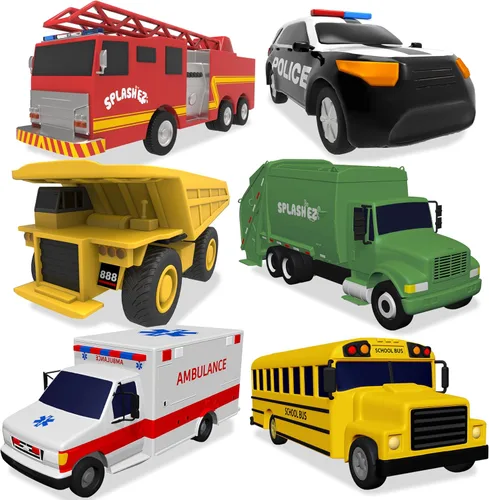 Vista 9 de SplashEZ Juguetes de Baño para Coche Sin Moho para Niños Juguetes de Baño para Niños Pequeños Sin Agujero para Agua Conjunto de Vehículos