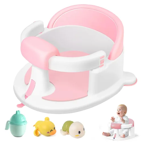 Vista 9 de Asiento de baño para bebés de 6 meses en adelante, asientos de baño antideslizantes para bebés sentados, asiento seguro para bebés y recién nacidos