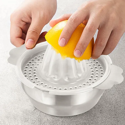 Vista 7 de GALPADA Stainless Steel Manual Lemon Squeezer Citrus Juicer Hand Press Fruit Juice Extractor 304 Food-grade Portable Tool for Kitchen and Travel Use