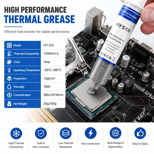 Vista 3 de HY-17.99-0.88 oz Conductividad térmica: > 1.93W/m-k CPU disipador térmico pasta de grasa de silicona compuesto no conductor para PC CPU gpu PS4 0.88