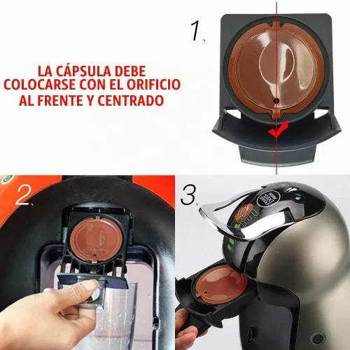 Vista 5 de 6 cápsulas de café recargables, filtro de café reutilizable con cuchara de café, cepillo (6 unidades, negro)