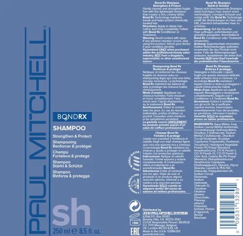 Vista 7 de Paul Mitchell Champú Bond Rx, fortalece y protege, para cabello tratado químicamente + dañado