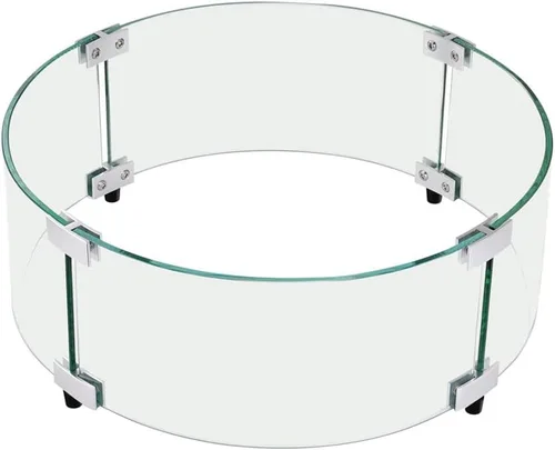 Vista 11 de MESIDA Protector de viento de vidrio para hoguera de 14 x 14 x 6 pulgadas, protector de mesa de vidrio templado, grueso y resistente, con soporte