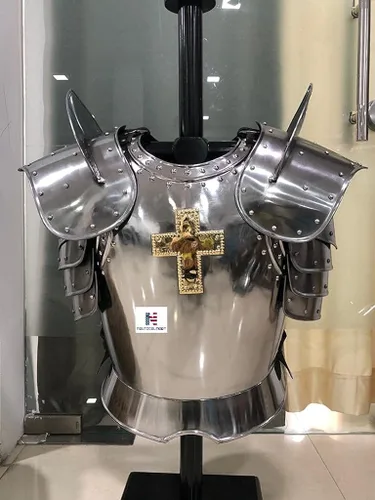 Vista 2 de Nautical-Mart Medieval Warrior Peto Hombro Protector de Acero Peto de la Armadura del Traje