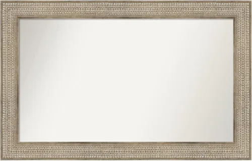 Vista 111 de Amanti Art Espejo de baño plateado para sobre fregadero, 26 x 26 pulgadas, espejo cuadrado de níquel pulido, marco de madera tradicional mediano, se