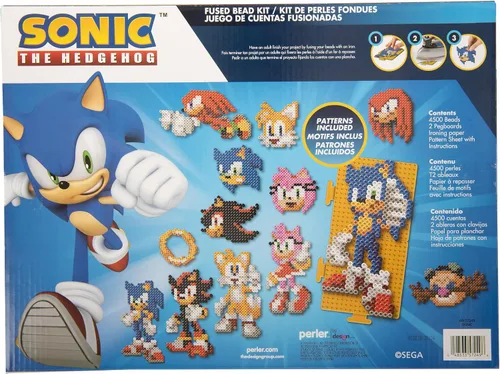 Vista 3 de Perler 80-57249 Sonic the Hedgehog Deluxe Fused Bead - Kit de actividades Sonic el erizo