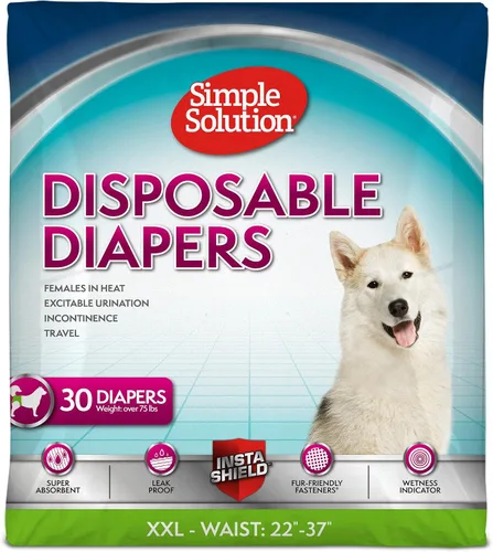 Vista 15 de Simple Solution Pañales desechables para perras, pañal a prueba de fugas para perros, entrenamiento para ir al baño, entrenamiento XS