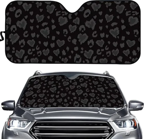 Vista 8 de HUGS IDEA Parasol plegable para parabrisas de automóvil, diseño de flores, bohemio, para la mayoría de los sedán, SUV, camión, parabrisas delantero