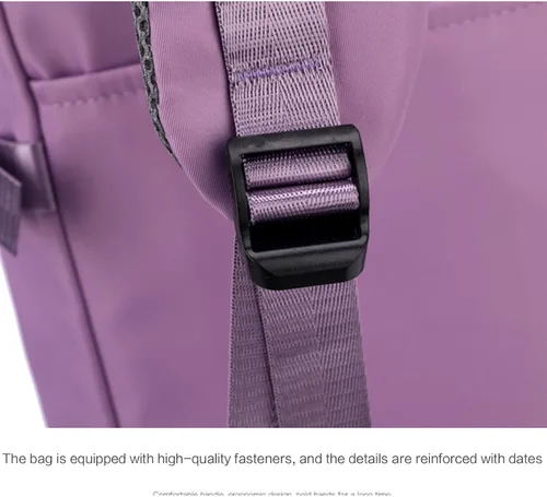 Vista 8 de Mochila deportiva para gimnasio, bolsa de viaje, bolsa de hombro, mochila casual para hombres y mujeres, Púrpura, Morado