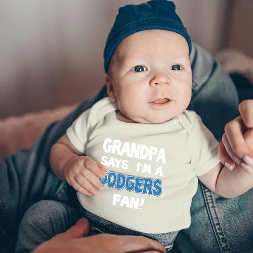 Vista 5 de NanyCrafts 'Grandpa Says I'm a Dodgers Fan Baby Body Body para bebé Dodgers
