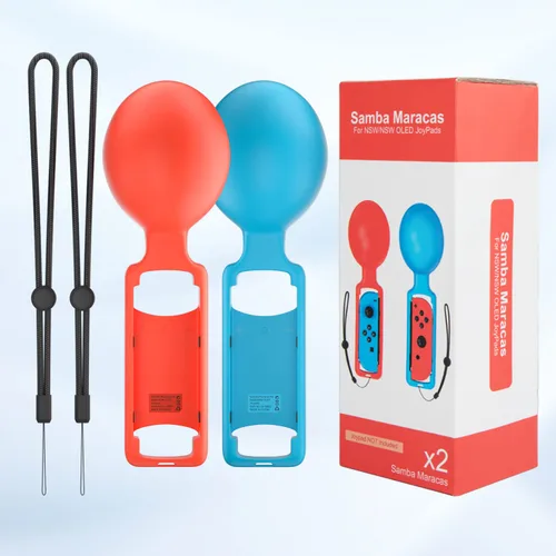 Vista 7 de Mviioe Empuñaduras para mando de interruptor compatibles con Samba de Amigo Party Central - Nintendo Switch, Samba Maracas (paquete de 2)