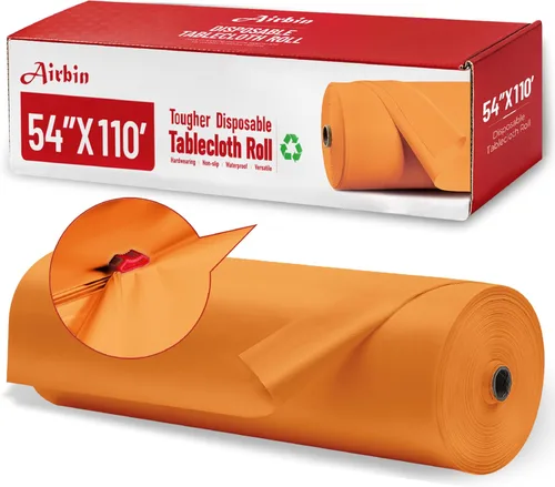 Vista 54 de Mantel de plástico, 110 pies x 54 pulgadas en rollo desechable de plástico