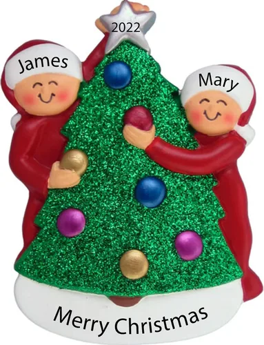 Vista 14 de Adorno de Primera Navidad 2025 Personalizado para Parejas – Regalo Personalizado de Nuestro Primer Año Juntos para Parejas – Adorno de Primera