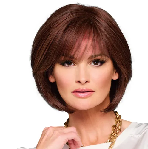 Vista 36 de Raquel Welch Made You Look Chin-Length Chic Bob, 100% atado a mano por ropa de pelo, gorra pequeña promedio, RL10/12 castaño iluminado por el sol