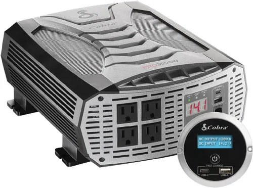 Vista 8 de Inversor de Potencia Cobra PURE SINE de 400W, Portátil – Cargador para Automóvil de 400 Vatios, 2 Enchufes de CA con Conexión a Tierra, 2 Puertos