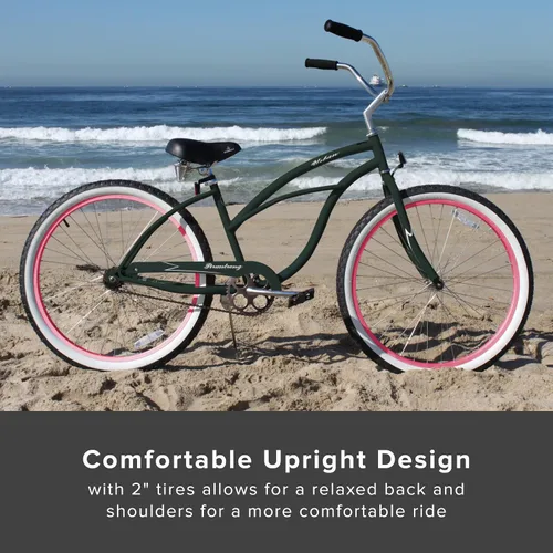 Vista 5 de Sixthreezero Urban Lady Beach Cruiser - Bicicleta híbrida de 3 velocidades para mujer