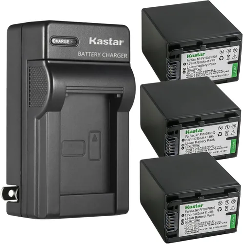 Vista 6 de Kastar Cargador de batería de pared de CA NP-FH100 para Sony HDR-XR105, HDR-XR106, HDR-XR200, HDR-XR500, HDR-XR520 HXR-MC1, DCR-DVD103, DCR-DVD105