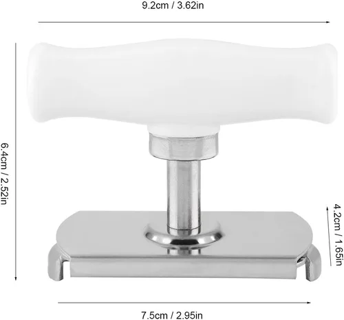 Vista 8 de Abrelatas ajustable, abridor de tarros de acero inoxidable para latas de botellas de 1 a 4 pulgadas, abridor manual de latas, removedor de tapa