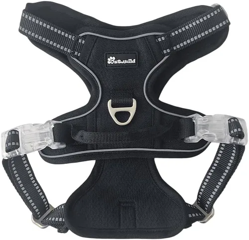 Vista 4 de OUT'N WILD - Arnés para perro sin tirones de calidad con 2 clips para correa. Chaleco Oxford ajustable suave acolchado reflectante sin