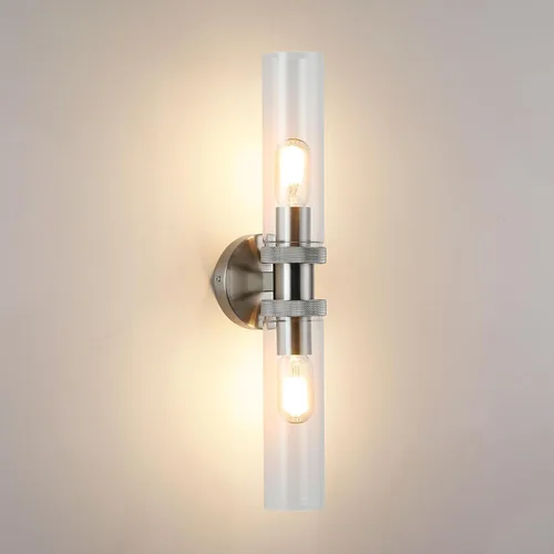 Vista 8 de Lámpara de Tocador de 2 Luces Espejo Lateral Accesorios de Baño Estilo Granja Negro, E26 Lámparas de Pared para Dormitorio, Iluminación Industrial