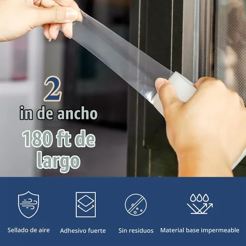 Vista 2 de Breliter Cinta adhesiva transparente para ventanas de alta resistencia - Cinta adhesiva transparente para ventanas para invierno y aislamiento