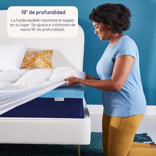 Vista 4 de Sleep Innovations colchoneta de capa doble para colchón, 4 pulgadas
