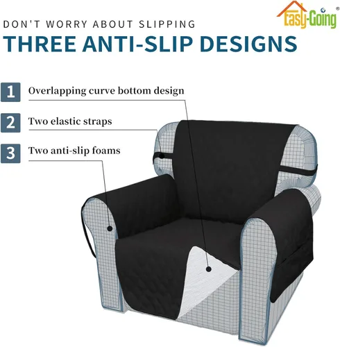 Vista 3 de Easy-Going Funda para Sofá Funda para Silla Funda para Sofá Impermeable Funda para Sofá Lavable Funda para Sofá de Tela Antideslizante Protector