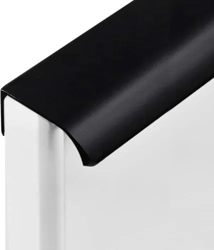 Vista 14 de Tiradores negros de 1.38 pulgadas para gabinete, 10 unidades, espacio entre agujeros de 0.63 pulgadas, tiradores de borde de aleación de aluminio