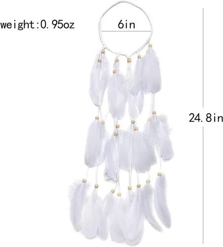 Vista 5 de LUREME Diadema de plumas hippie para mujer, disfraz indio, accesorio para el cabello de plumas (Hb00010)