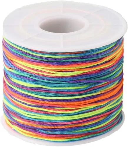 Vista 17 de Cordón de nailon de 0.020 in, hilo de ajuste para nudos chinos, collares, joyería, macramé, cuentas, pulseras de 150 yardas (negro)
