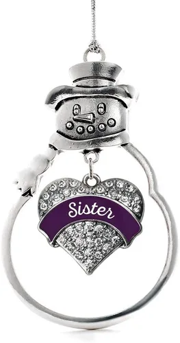 Vista 144 de Colgante de plata con diseño de Detroit con forma de corazón y muñeco de nieve con circonitas cúbicas