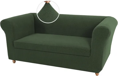 Vista 31 de UNBBRRL Funda de sofá Chesterfield de jacquard elástico, fundas de cojín gruesas para sofá, protector de muebles para sala de estar