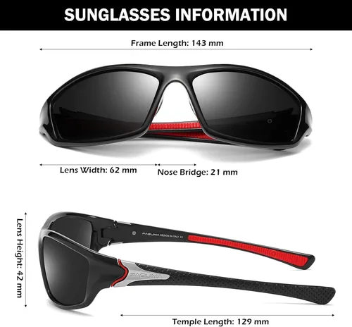 Vista 3 de Gafas de sol polarizadas para hombre ciclismo conducir pesca 100 protección UV